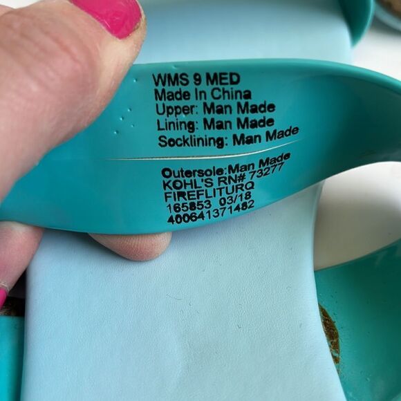 NWOT LC LAUREN CONRAD Turquoise Sandals Size 9 - Picture 6 of 7